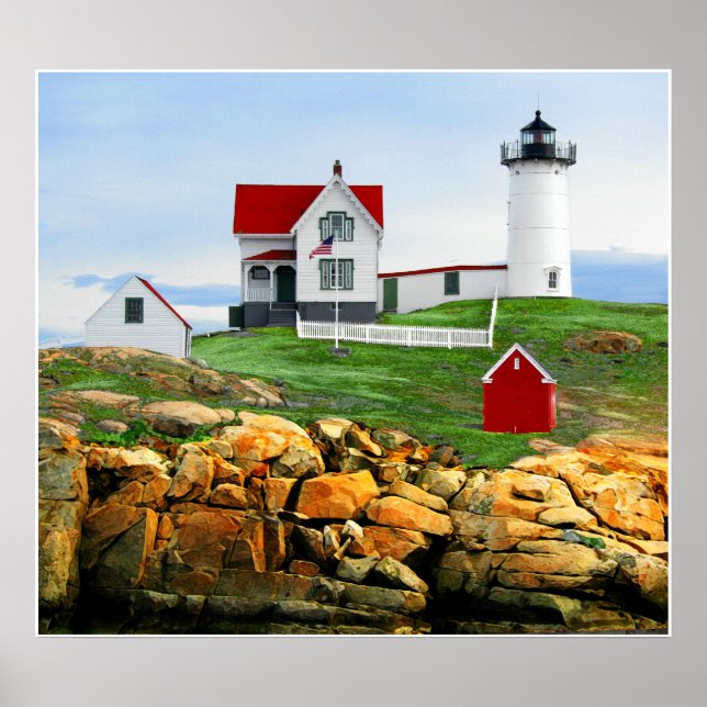 Nubble Lighthouse York Maine Poster (Framsidan)