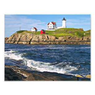 Nubblefyr, udd Neddick Maine Fototryck