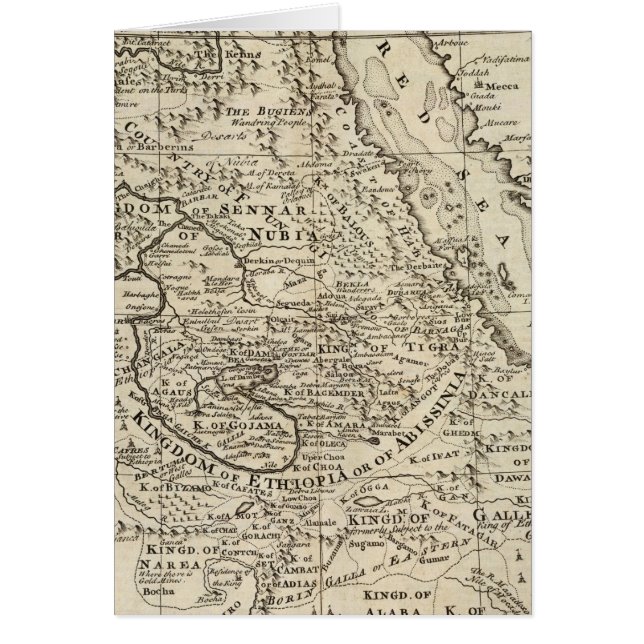 Nubia och Abissinia, Afrika Hälsningskort (Framsidan)