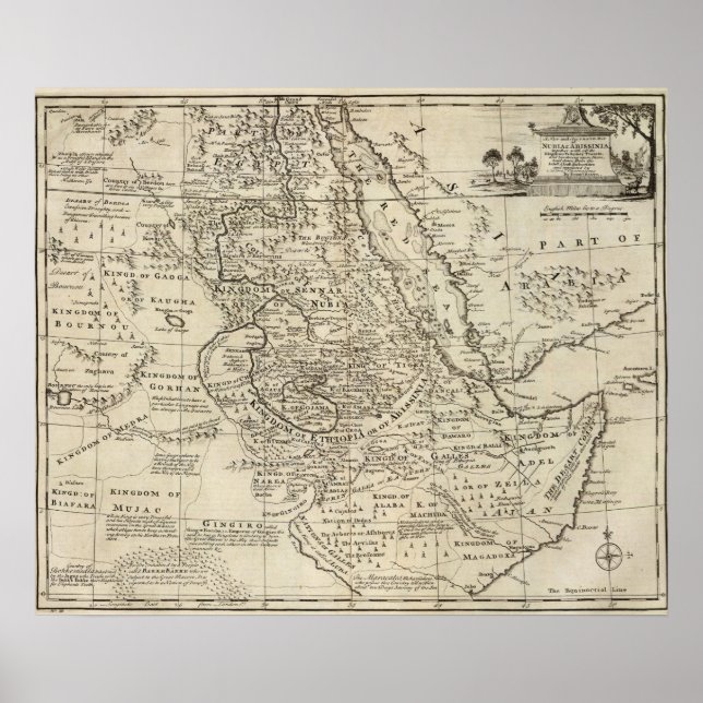 Nubia och Abissinia, Afrika Poster (Framsidan)