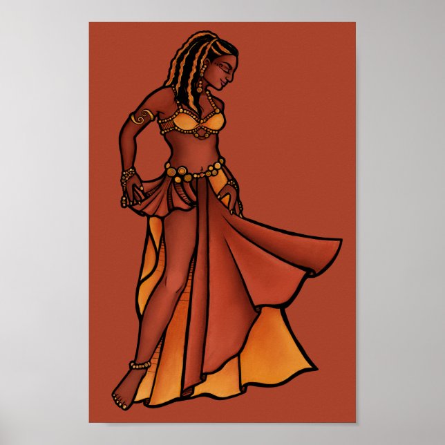 Nubian Belly Dancer Goddess Poster (Framsidan)