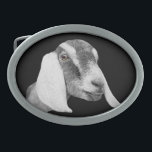 Nubian Dairy Goat Bälte Buckle<br><div class="desc">Tejpen från den nubiska mejerigeterpapp som skisseras och på en svart bakgrund - ändra bakgrunden färg genom att använda den här knappen och sedan redigeringslistrutan för bakgrunden färg</div>