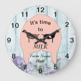 Nubian Dairy Goat Farm Udder Large Clock Stor Klocka