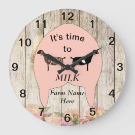 Nubian Dairy Goat Farm Udder Large Clock Stor Klocka