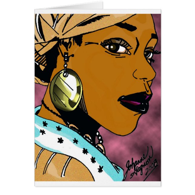 Nubian drottning hälsningskort (Framsidan)