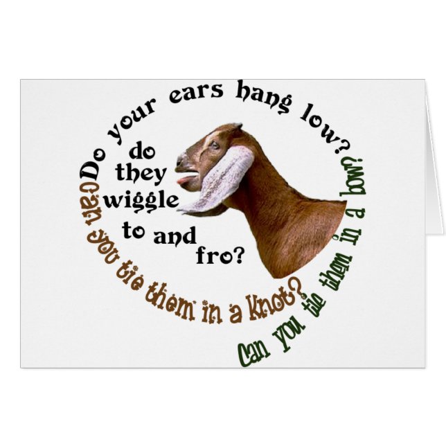 NUBIAN-GETEN - GÖR DIN ÖRONHÄNGNING LOW? HÄLSNINGSKORT (Framsidan Horizontal)