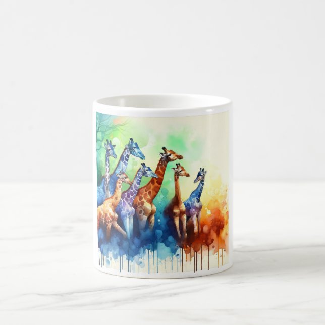 Nubian Giraffes AREF2202 - Watercolor Kaffemugg (Center)