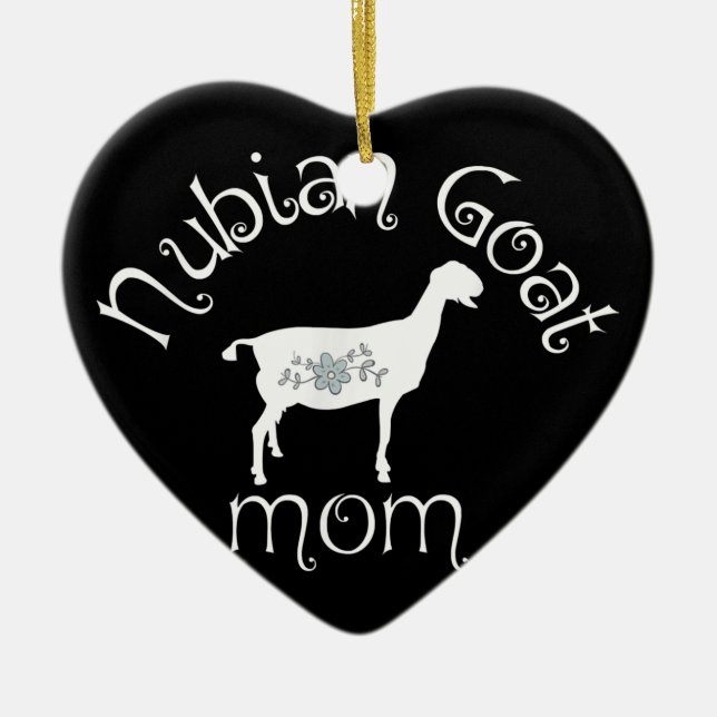 Nubian Goat Mamma Gift Julgransprydnad Keramik (Framsidan)