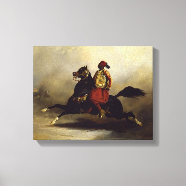 Nubian Horseman vid Gallop Canvastryck (Framsida)