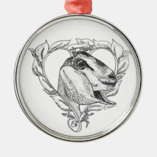 Nubian huvud i hjärta julgransprydnad metall