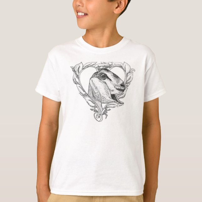Nubian huvud i hjärta t-shirt (Framsida)