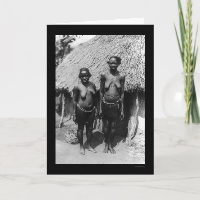 Nubian kvinnor Sudan förlägga i barack 1920 Kort (Framsida)