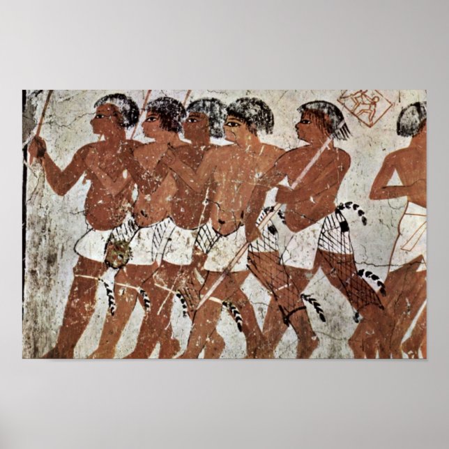 Nubian Mercenaries by Maler Der Grabkammer Des Zen Poster (Framsidan)