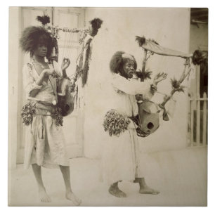 Nubian musiker (sepiafotoet) kakelplatta