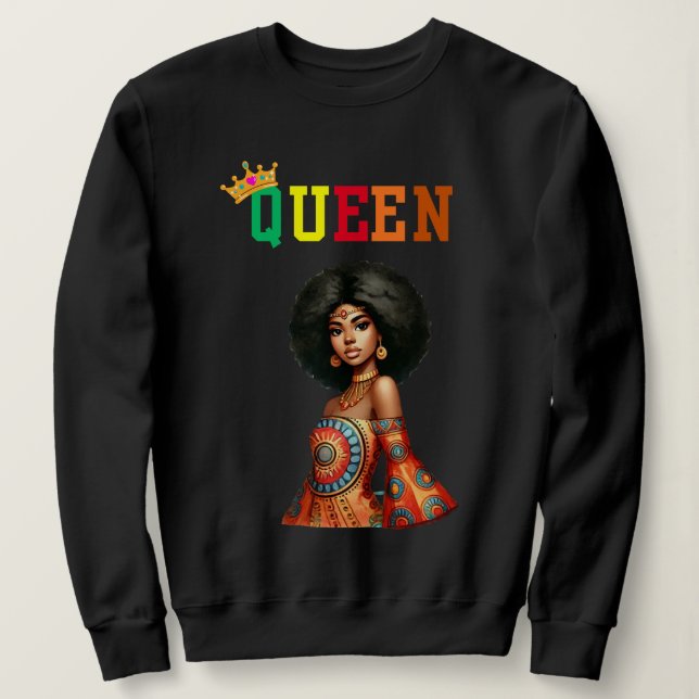 Nubian Queen: Beauty Women's sweatshirt T Shirt (Design framsida)