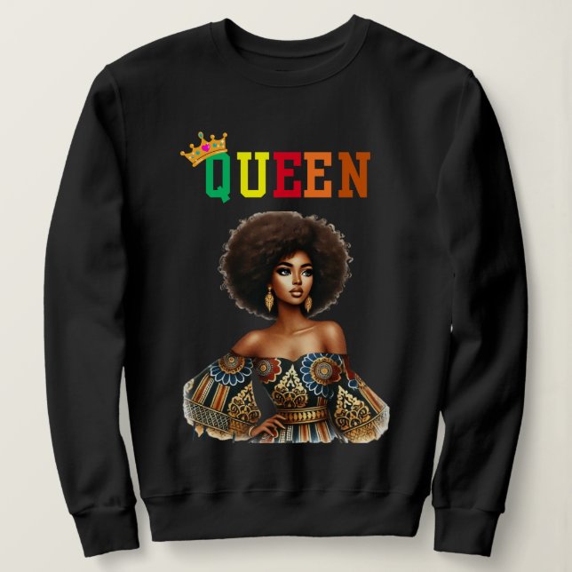 Nubian Queen: Classy Women's sweatshirt T Shirt (Design framsida)