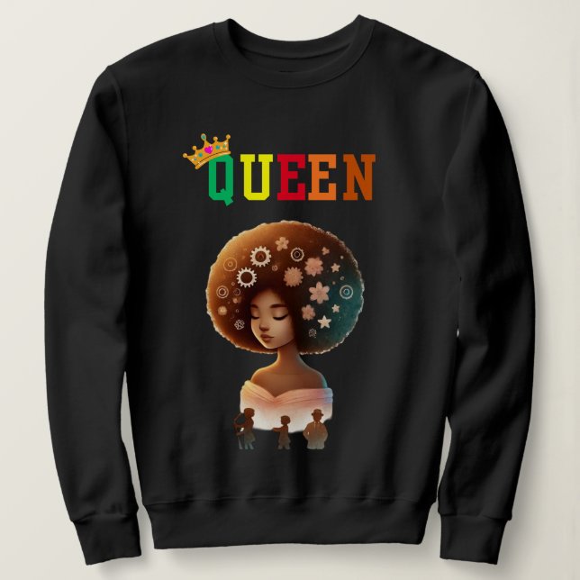 Nubian Queen: Fro Sho Women's sweatshirt T Shirt (Design framsida)