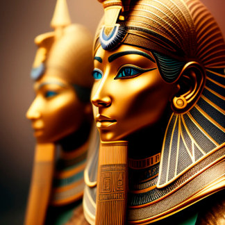 Nubian Warrior Queen Egyptian Art Print on Clock Fyrkantig Klocka