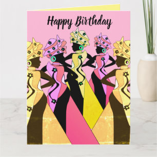 Nubian Woman Art African American Birthday Card Kort