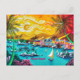Nubisk by Aswan Egypten Resa PoP Konst Postkort Vykort
