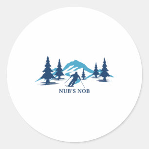 Nub's Nob Michigan skidort skidåkning skidåkare  Runt Klistermärke