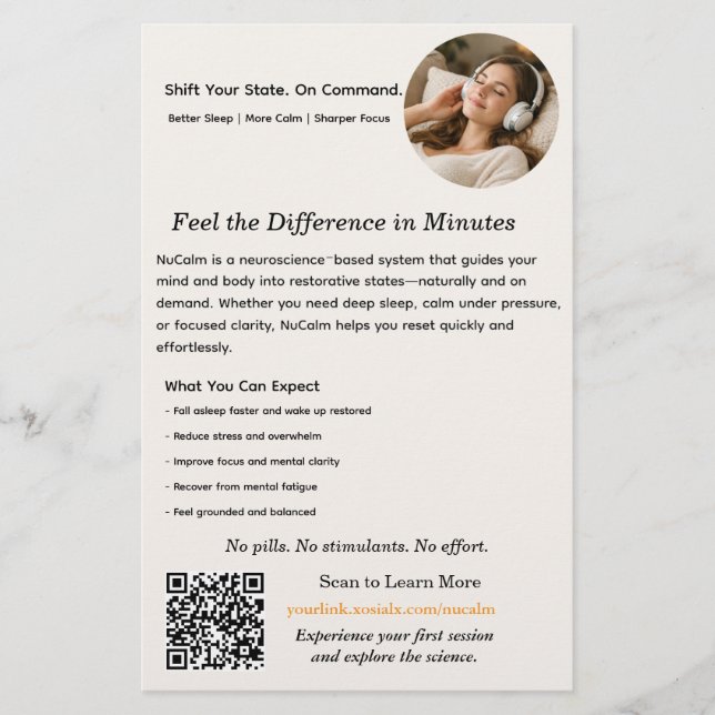 NuCalm Product Sheet - xosialX Flygblad (Framsidan)