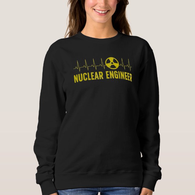 Nuclear Engineer Heartbeat Nuclear Engineering T Shirt (Framsida)