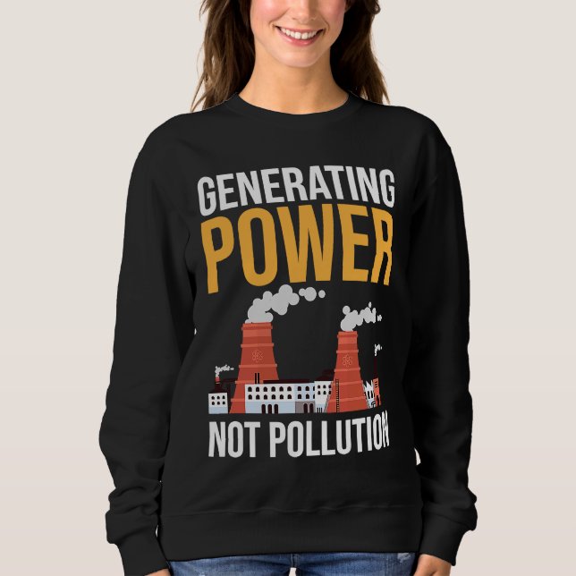 Nuclear Engineer Power Not Pollution T Shirt (Framsida)