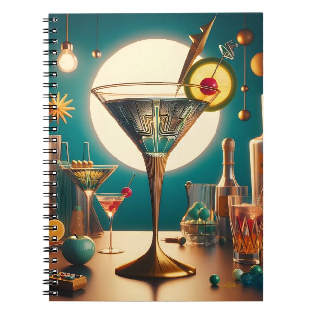 Nuclear Futuristiska Circuit Board Martini Anteckningsbok (Framsidan)