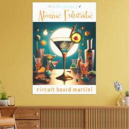 Nuclear Futuristiska Circuit Board Martini Canvastryck
