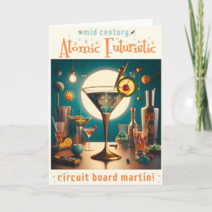 Nuclear Futuristiska Circuit Board Martini Kort