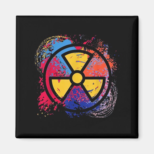 Nuclear Medicine Radiation Symbol Colorful Radiolo Magnet (Framsidan)