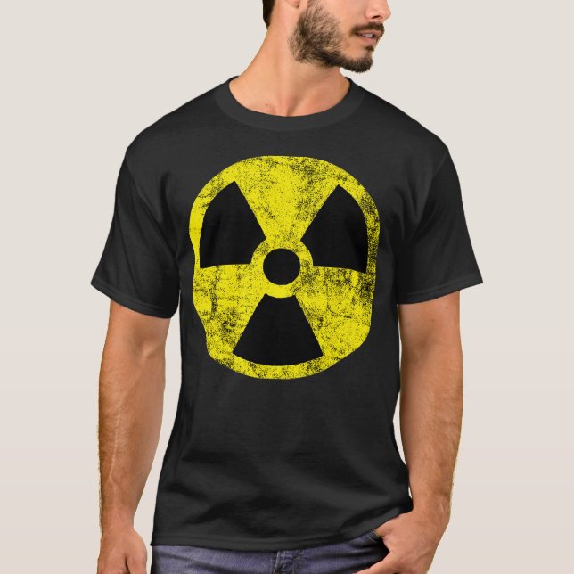 Nuclear Radiation Hazard Warning Fallout Symbol Si T Shirt (Framsida)