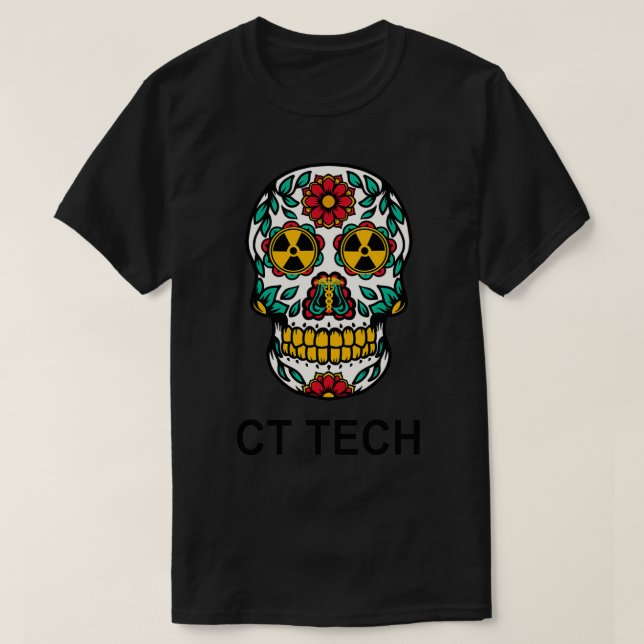 Nuclear Radiation Radioactive Sugar Skull Radiolog T Shirt (Design framsida)