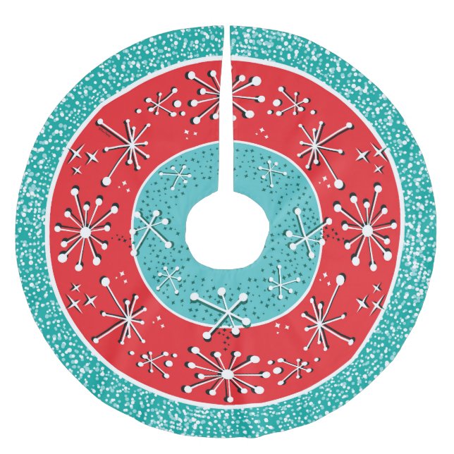 Nuclear Sputnik Mid Century Modern Julgransmatta Borstad Polyester (Framsidan)