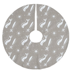 Nuclear Star Cat MidCentury Modern God Jul MCM Julgransmatta Borstad Polyester