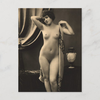 Nude Woman Fransk Postcard Vykort