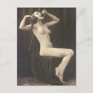 Nude Woman-vykort för Fransk Vykort