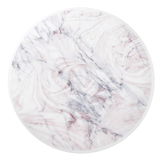 Nudel av rosa vit grå marmor svall Chic trendig Knopp (Framsidan)
