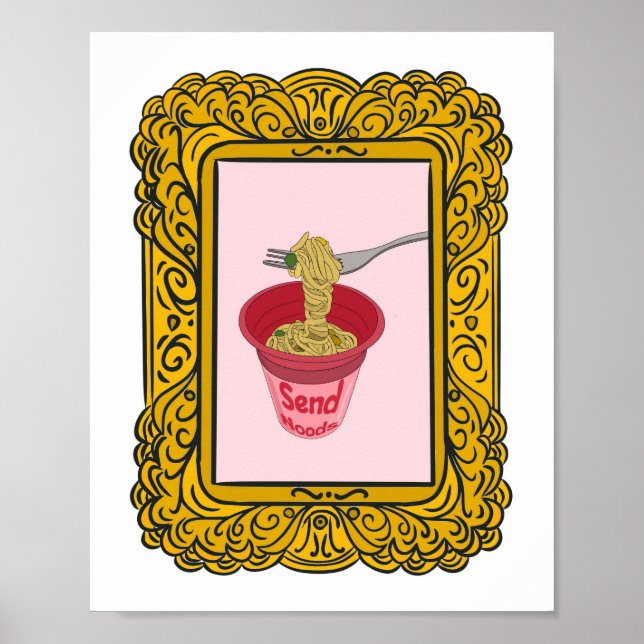 Nudel, skicka roliga noods poster (Framsidan)