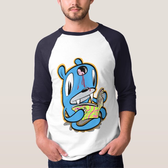 Nudelbjörnen läser tee shirt (Framsida)