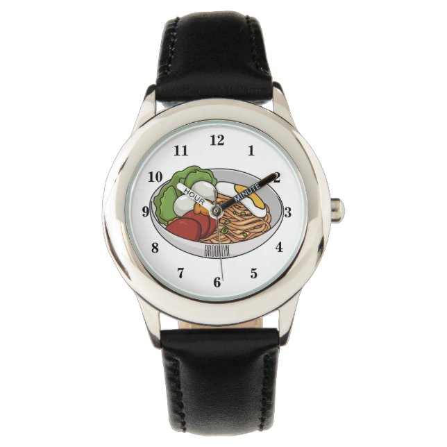 Nudeltecknad illustration armbandsur (Framsida)