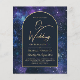 NUDGET Starry Night Lila Blue Wedding INVITE Flygblad