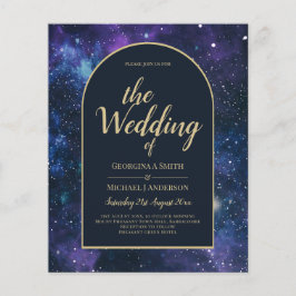 NUDGET Starry Night Lila Blue Wedding INVITE Flygblad