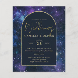 NUDGET Starry Night Lila Blue Wedding INVITE Flygblad