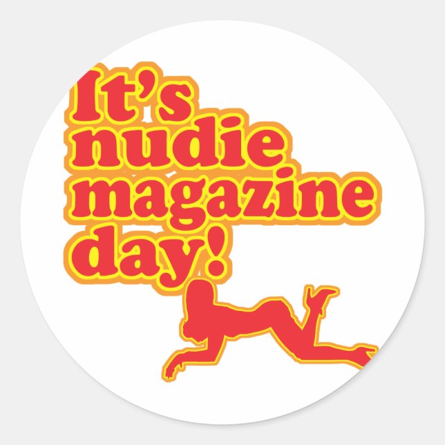 Nudie Magazine Day! Runt Klistermärke (Framsida)