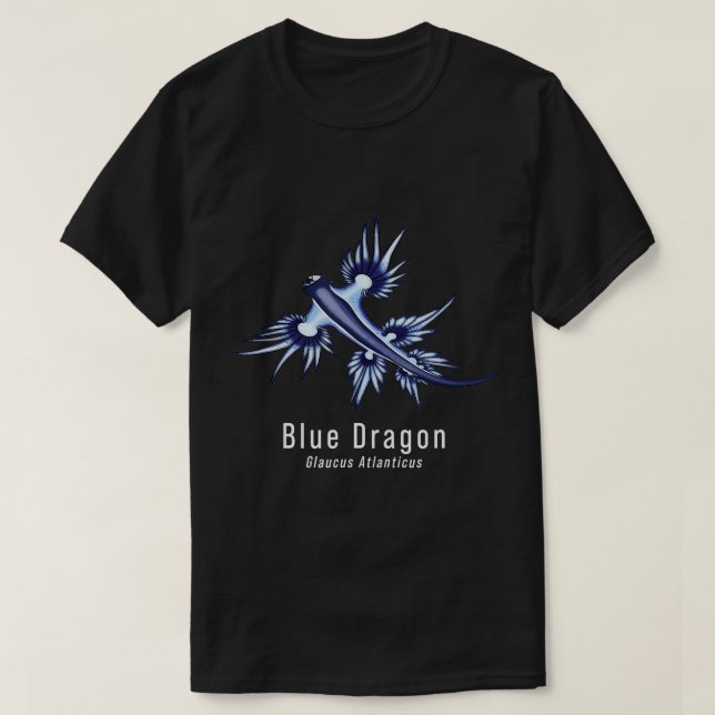 NudiFilial Blue Dragon Sea Slug Ocean Scuba Diver T Shirt (Design framsida)