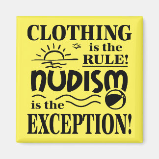 Nudism 5,1 cm fyrkantig magnet