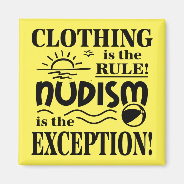 Nudism 5,1 cm fyrkantig magnet (Framsidan)