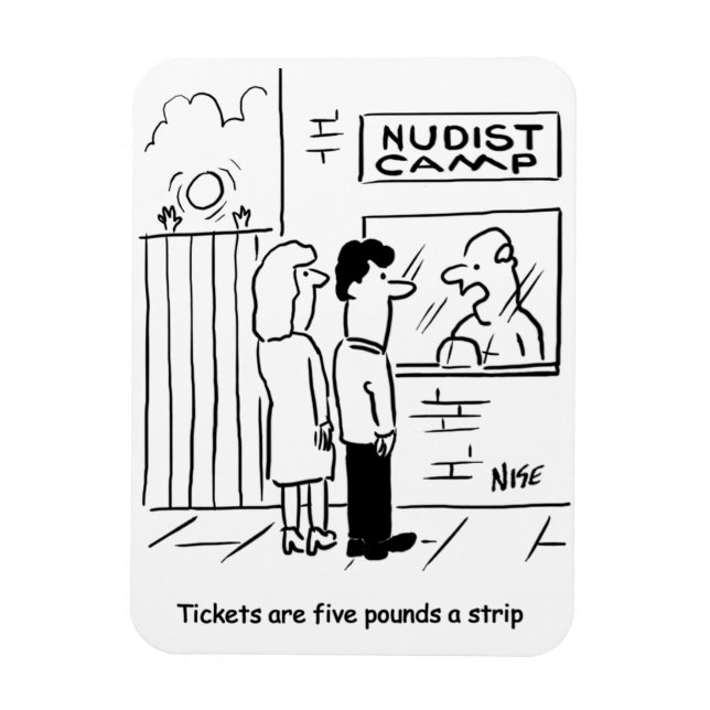 Nudist Camp-inträdesavgift - £5 a remsan -  Magnet (Vertikal)